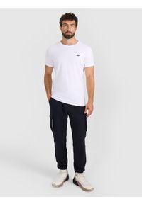 4f - 4F T-shirt slim gładki męski - biały XXL. Okazja: na co dzień. Kolor: biały. Materiał: bawełna. Wzór: gładki. Styl: casual