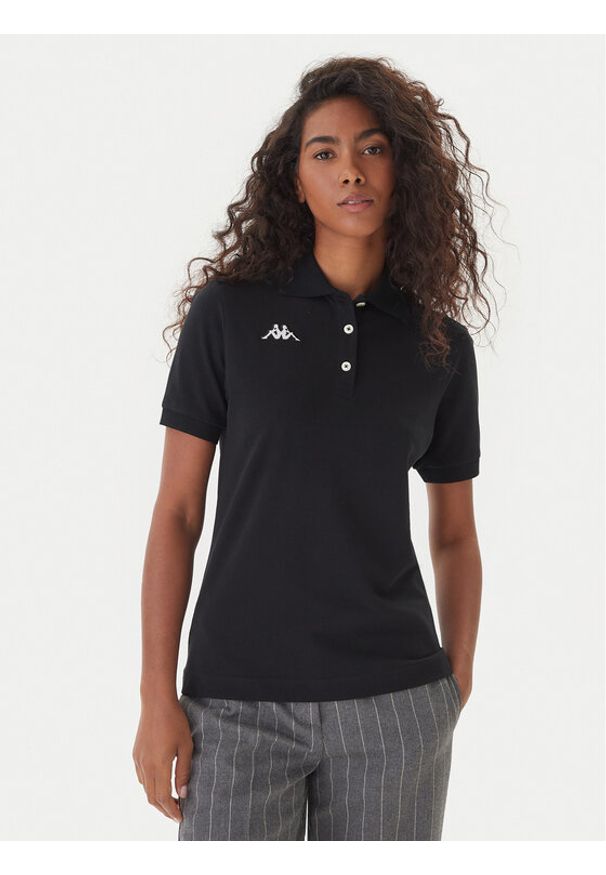 Kappa Polo Logo Sharas Wss 302B3C0 Czarny Regular Fit. Typ kołnierza: polo. Kolor: czarny. Materiał: bawełna