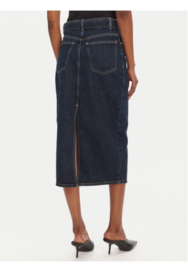 Hugo - HUGO Spódnica jeansowa Gatje_2 50541495 Granatowy Regular Fit. Kolor: niebieski. Materiał: bawełna