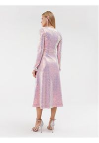 ROTATE Sukienka koktajlowa Sequin Midi 1113722208 Różowy Regular Fit. Kolor: różowy. Materiał: syntetyk. Styl: wizytowy. Długość: midi #5