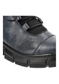 Granatowe Botki Armodo Modne Obuwie Damskie. Kolor: niebieski. Materiał: materiał. Styl: sportowy #7
