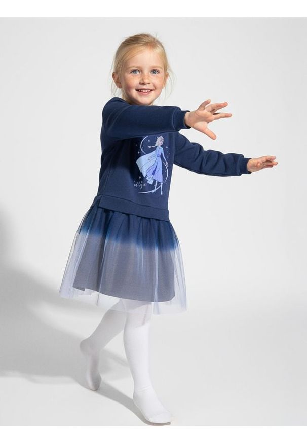 Sinsay - Sukienka dresowa z tiulem Frozen - wielobarwny. Materiał: tiul, dresówka