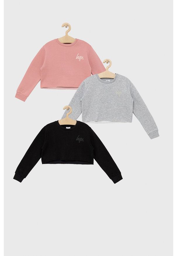 Hype Bluza dziecięca (3-pack) kolor różowy. Okazja: na co dzień. Kolor: różowy. Materiał: dzianina. Styl: casual