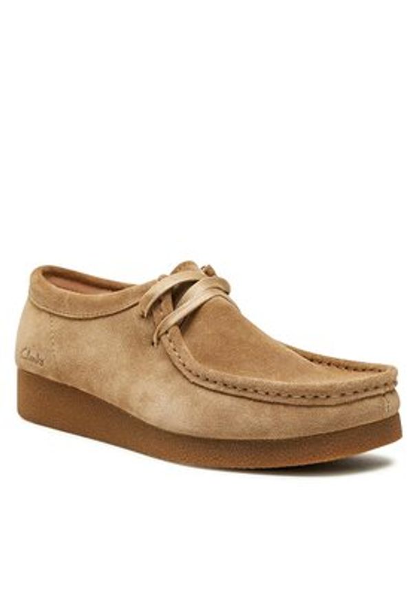 Clarks Półbuty WallabeeEvoSh 261747474 Beżowy. Kolor: beżowy. Materiał: zamsz, skóra