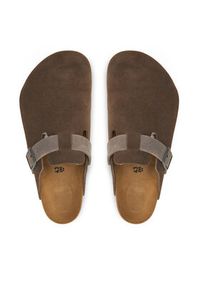 Birkenstock Klapki Boston zamsz 1029210 Brązowy. Kolor: brązowy. Materiał: zamsz, skóra #4