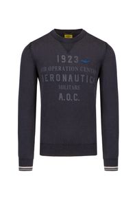 Aeronautica Militare - Sweter AERONAUTICA MILITARE. Materiał: bawełna, prążkowany. Wzór: haft, nadruk. Styl: klasyczny