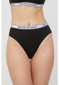 Emporio Armani Underwear figi kolor czarny. Kolor: czarny. Materiał: materiał, dzianina. Wzór: gładki