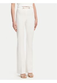 Fracomina Spodnie materiałowe FR25SVA006W51501 Écru Flare Fit. Materiał: syntetyk, bawełna