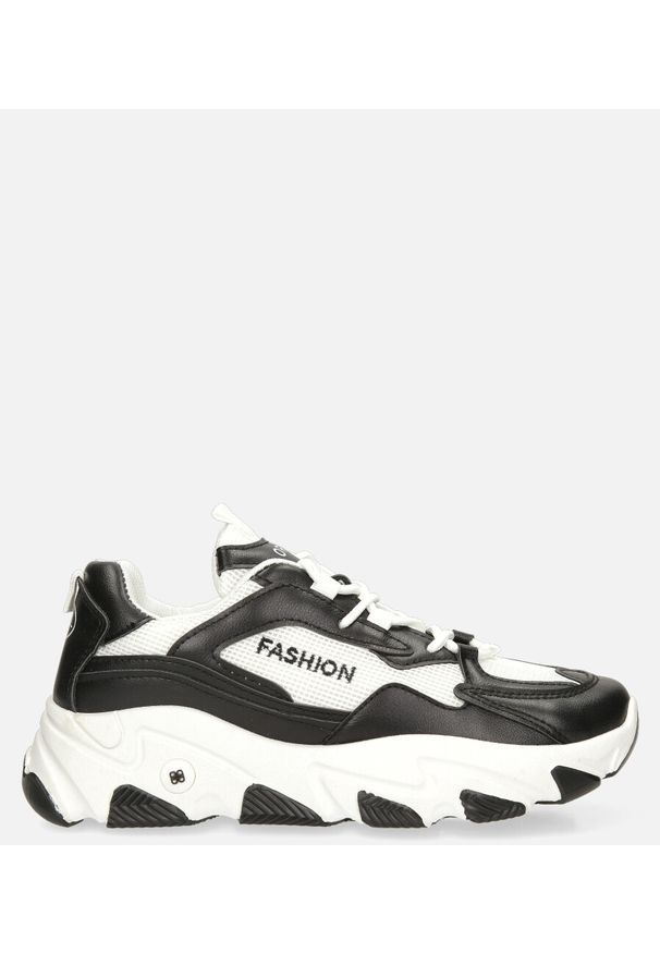 Casu - Czarne buty sportowe sneakersy sznurowane casu 204/33b. Kolor: czarny