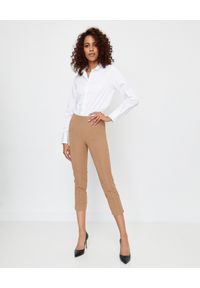 SEDUCTIVE - Kamelowe spodnie modelujące. Kolor: brązowy. Materiał: materiał. Wzór: gładki. Styl: klasyczny, elegancki #3