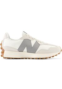 Buty unisex New Balance U327LT – beżowe. Okazja: na co dzień. Kolor: beżowy. Materiał: skóra, guma, materiał. Szerokość cholewki: normalna