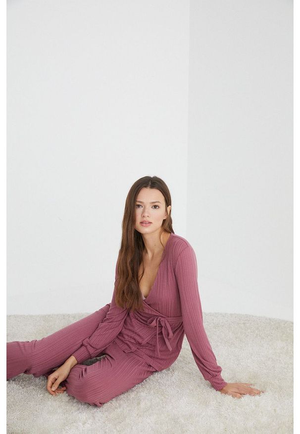 Women Secret - women'secret piżama Lifewear damska kolor różowy. Kolor: różowy. Materiał: dzianina. Długość: długie