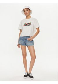 Vans T-Shirt Fleurs Os Crop Ss VN000JG7 Écru Regular Fit. Materiał: bawełna