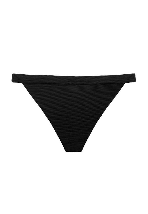 MUUV - Figi kąpielowe Hotpants Tanga. Kolor: czarny. Materiał: żakard, materiał, guma