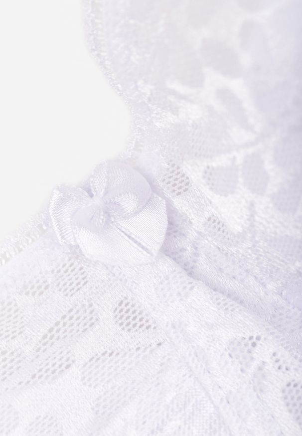 Renee - Biały Biustonosz Koronkowy z Usztywnieniem i Regulowanymi Ramiączkami Lurefia. Kolor: biały. Materiał: koronka. Wzór: koronka