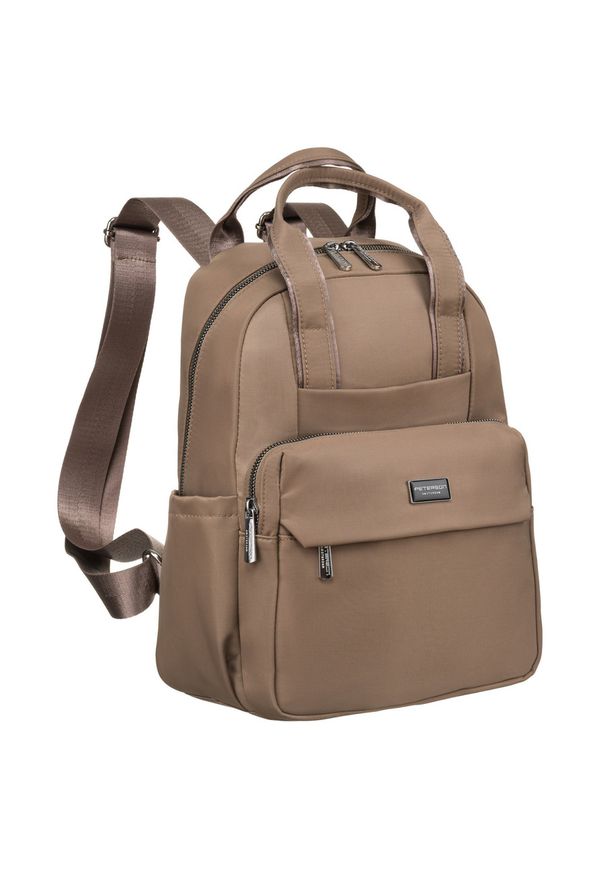 Plecak damski Peterson PTN CPY-03 beżowy. Kolor: beżowy. Materiał: materiał. Styl: elegancki, casual