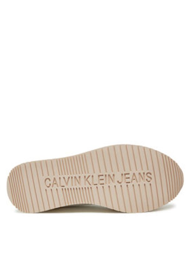 Calvin Klein Jeans Sneakersy Runner Laceup Low Mg Media YW0YW01644 Écru. Materiał: materiał