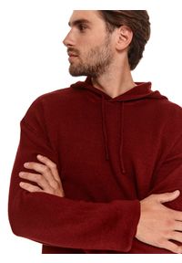 TOP SECRET - Bluza swetrowa z miękkiej dzianiny. Kolor: czerwony. Materiał: dzianina. Długość rękawa: długi rękaw. Długość: długie. Wzór: gładki. Sezon: zima, jesień #3