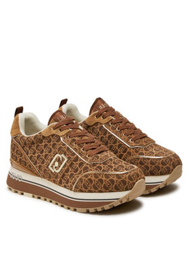 Liu Jo Sneakersy Maxi Wonder 71 BF4003 PX195 Brązowy. Kolor: brązowy. Materiał: skóra, zamsz
