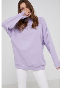 Answear Lab bluza bawełniana damska kolor fioletowy gładka. Kolor: fioletowy. Materiał: bawełna. Długość rękawa: raglanowy rękaw. Wzór: gładki. Styl: wakacyjny