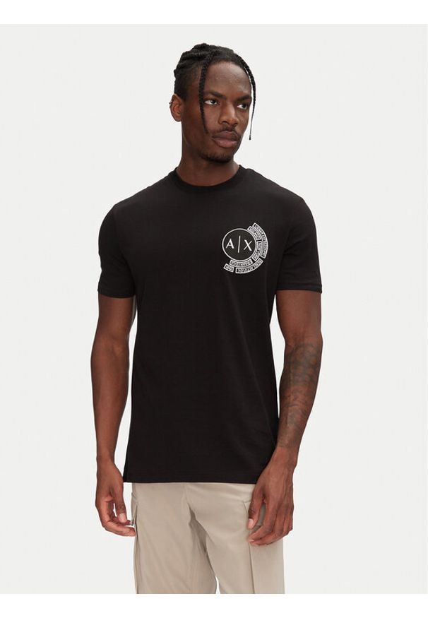 Armani Exchange T-Shirt XM000556 AF10358 UC001 Czarny Regular Fit. Kolor: czarny. Materiał: bawełna