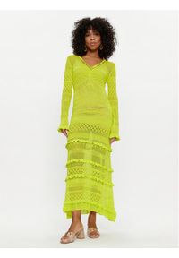 TwinSet - TWINSET Sukienka letnia 241TP3242 Żółty Regular Fit. Kolor: żółty. Materiał: syntetyk, wiskoza. Sezon: lato
