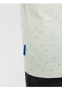 Ombre Clothing - T-shirt męski BASIC z ozdobnym efektem confetti - zielony V4 OM-TSCT-0178 - XXL. Okazja: na co dzień. Kolor: zielony. Materiał: bawełna. Wzór: jednolity. Styl: casual