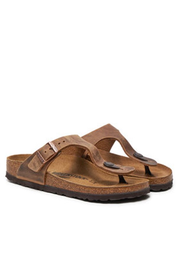 Birkenstock Japonki Gizeh Bs 0943813 Brązowy. Kolor: brązowy. Materiał: skóra, nubuk