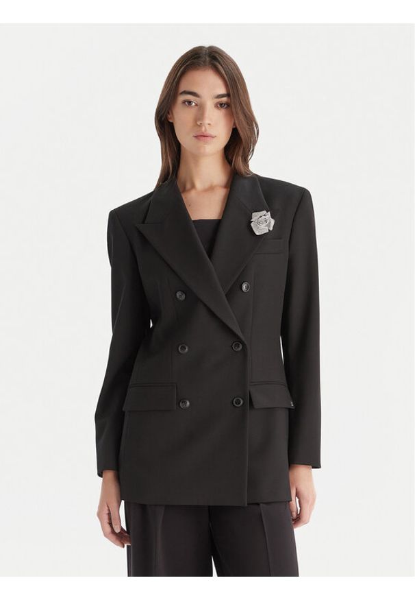 Hugo - HUGO Marynarka Amelora 50547694 Czarny Oversize. Kolor: czarny. Materiał: syntetyk