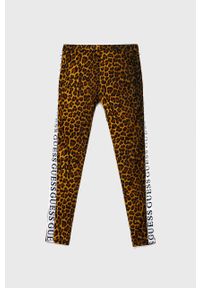 Guess Legginsy dziecięce kolor brązowy wzorzyste. Kolor: brązowy. Materiał: dzianina #2