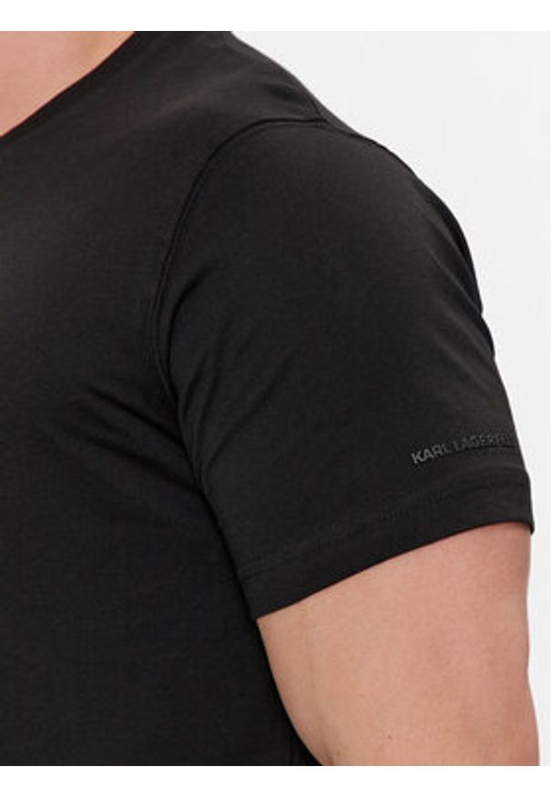 Karl Lagerfeld - KARL LAGERFELD Komplet t-shirtów 765001 500298 Czarny Slim Fit. Typ kołnierza: dekolt w karo. Kolor: czarny. Materiał: bawełna