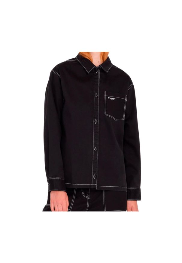 Koszula turystyczna damska Volcom Stone Kraft. Kolor: czarny. Materiał: bawełna, elastan