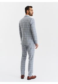 Pako Lorente - PAKO LORENTE – Szara marynarka garniturowa w niebiesko-białą kratę. Kolor: szary, biały, niebieski, wielokolorowy. Materiał: wiskoza. Sezon: wiosna, lato #3