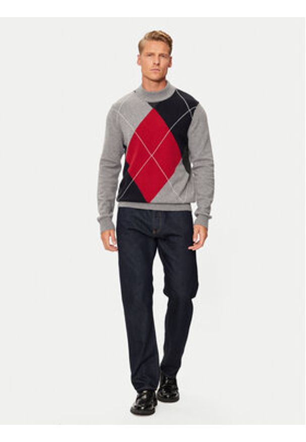 Pierre Cardin Sweter C5 51150./5079/4215 Szary Regular Fit. Kolor: szary. Materiał: wełna, bawełna