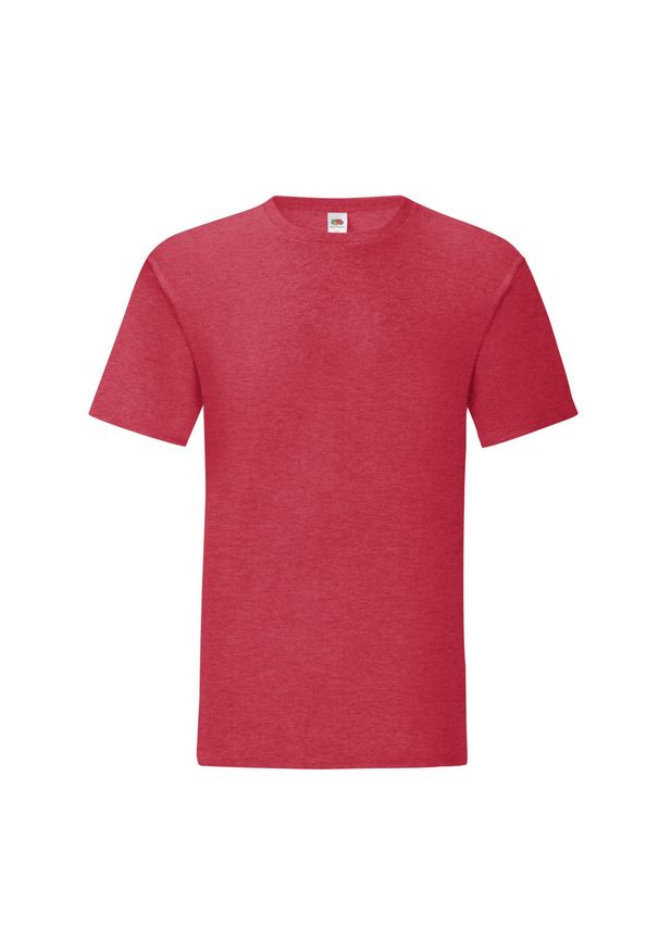 FRUIT OF THE LOOM - Koszulka Unisex Dla Dorosłych Iconic Heather. Kolor: czerwony. Sport: turystyka piesza