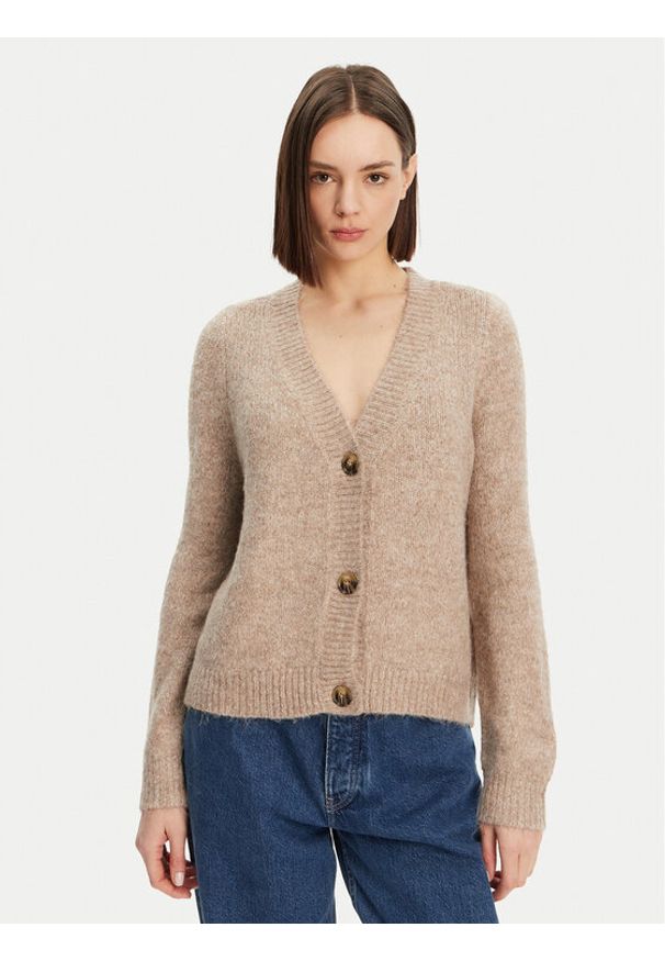 only - ONLY Kardigan Zoey 15332549 Beżowy Regular Fit. Kolor: beżowy. Materiał: syntetyk