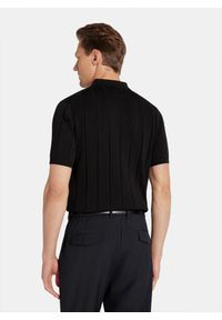 Pako Lorente - PAKO LORENTE - Czarne polo swetrowe w prążek. Okazja: na co dzień. Typ kołnierza: polo. Kolor: czarny, beżowy. Materiał: bawełna. Długość rękawa: krótki rękaw. Długość: krótkie. Wzór: prążki. Styl: casual #2