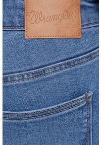 Wrangler jeansy SKINNY SOFT MARBLE damskie medium waist. Kolor: niebieski #4