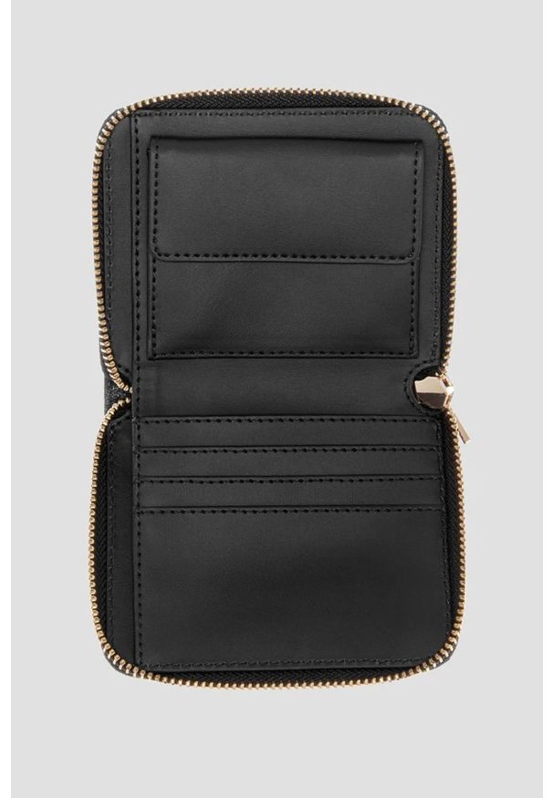 Guess - GUESS Czarny mały portfel damski Giully. Kolor: czarny. Materiał: skóra ekologiczna