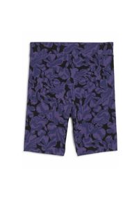 Puma - Damskie krótkie legginsy z wysokim stanem ESS NATURE 2.0 7" PUMA Blue Crystal. Stan: podwyższony. Kolor: niebieski. Długość: krótkie. Wzór: nadruk