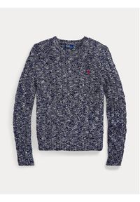Polo Ralph Lauren Sweter 211947924002 Granatowy Slim Fit. Typ kołnierza: polo. Kolor: niebieski. Materiał: bawełna