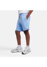 Spodenki dziecięce New Balance LAKB0008ELE – niebieskie. Kolor: niebieski. Materiał: bawełna. Styl: sportowy #4