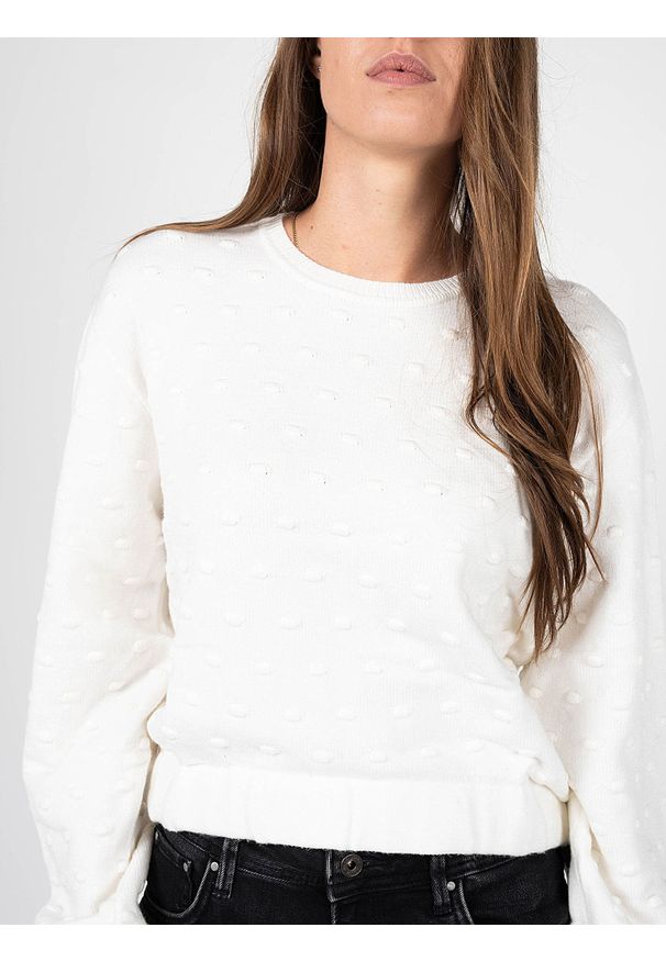 Silvian Heach Sweter | PGA22142MA | Kobieta | Kremowy. Kolor: kremowy. Materiał: wiskoza, poliester, nylon. Długość: krótkie. Wzór: aplikacja