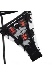 Intica - Komplet bielizny z haftem w kształcie motyli koronkowy Latika. Kolor: czarny. Materiał: koronka. Wzór: haft #7
