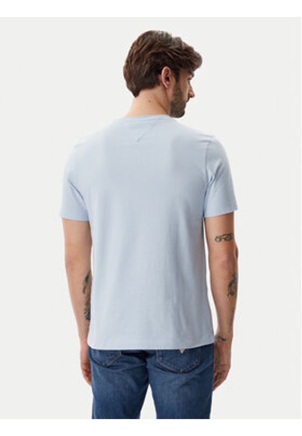 TOMMY HILFIGER - Tommy Hilfiger T-Shirt Essential MW0MW37283 Błękitny Regular Fit. Kolor: niebieski. Materiał: bawełna