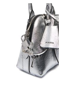 Pinko - PINKO Torebka Bowling Bag Zip Mini AI 25-26 PLTT 105333 A0QO Srebrny. Kolor: srebrny. Materiał: skórzane #4