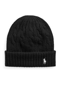 Polo Ralph Lauren Czapka 455956315001 Czarny. Kolor: czarny. Materiał: wełna, materiał