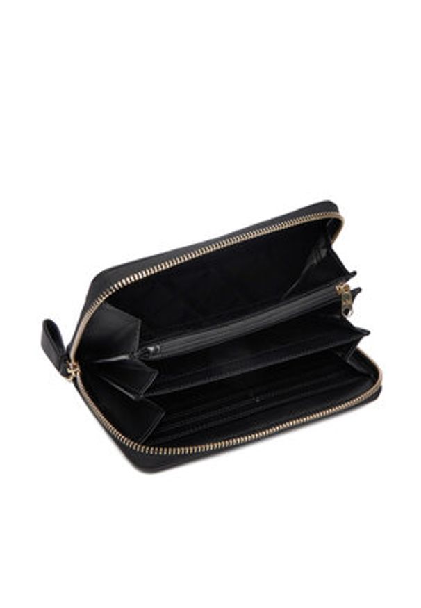 Armani Exchange Duży Portfel Damski XW002124 AF17117 UC001 Czarny. Kolor: czarny. Materiał: skóra