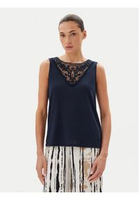 JDY Top Dodo 15296246 Granatowy Regular Fit. Kolor: niebieski. Materiał: syntetyk