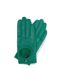 Wittchen - Damskie rękawiczki skórzane samochodowe klasyczne zielone. Kolor: zielony. Materiał: skóra. Sezon: wiosna, jesień. Styl: klasyczny